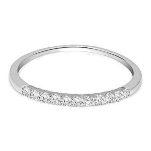 1/4 Carat | 14K White Gold | IGI Certified Lab Grown Eternity Diamond Band Ring Pave Setting | Brilliant-Cut Round Shape Diamond | HI-I1 Quality Friendly Diamonds