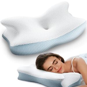 REOKA Cervical Pillow for Neck Pain Relief (Regular) Neck Support Pillow Side Sleeper Pillow for Neck and Shoulder Pain, Orthopedic Pillow Neck Pillow Memory Foam Pillows Memory Foam Pillow (Queen)