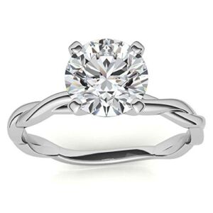 IGI CERTIFIED Lab Grown 1 carat Diamond Solitaire Ring in 14kt white gold ( E-F Color , SI2 Clarity) all Size 9 (see VIDEO) sku:SOLRING33-9