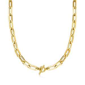 Ross-Simons Italian 14kt Yellow Gold Paper Clip Link Toggle Necklace. 36 inches