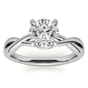 IGI CERTIFIED Lab Grown 1 carat Diamond Solitaire Ring in 14kt white gold ( E-F Color , SI2 Clarity) all Size 10 (see VIDEO) sku:SOLRING31-10