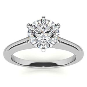 IGI CERTIFIED Lab Grown 1 carat Diamond Solitaire Ring in 14kt white gold ( E-F Color , SI2 Clarity) all Size 5.5 (see VIDEO) sku:SOLRING45-5.5