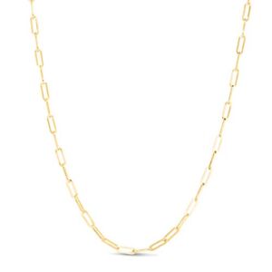 14k Yellow Gold Finish 3.3mm Polished Paperclip Necklace, Lobster Clasp (18 IN)