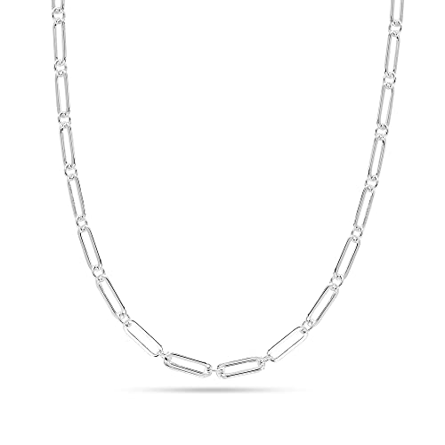 925 Sterling Silver Italian Paperclip Chain Necklace for Women 36 Inches | The Storepaperoomates Retail Market - Fast Affordable Shopping