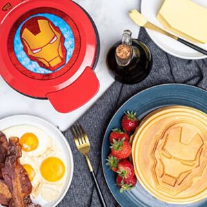 Uncanny Brands Marvel Iron Man Waffle Maker -Shellhead’s Helmet on Your Waffles- Waffle Iron