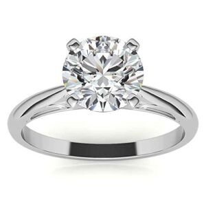 IGI CERTIFIED Lab Grown 1 carat Diamond Solitaire Ring in 14kt white gold ( E-F Color , SI2 Clarity) all Size 4 (see VIDEO) sku:SOLRING34-4