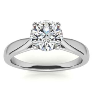 IGI CERTIFIED Lab Grown 1 carat Diamond Solitaire Ring in 14kt white gold ( E-F Color , SI2 Clarity) all Size 8 (see VIDEO) sku:SOLRING76-8