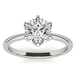 IGI CERTIFIED Lab Grown 1 carat Diamond Solitaire Ring in 14kt white gold ( E-F Color , SI2 Clarity) all Size 3 (see VIDEO) sku:SOLRING27-3