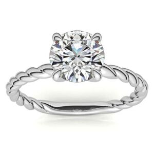 IGI CERTIFIED Lab Grown 1 carat Diamond Solitaire Ring in 14kt white gold ( E-F Color , SI2 Clarity) all Size 7 (see VIDEO) sku:SOLRING62-7