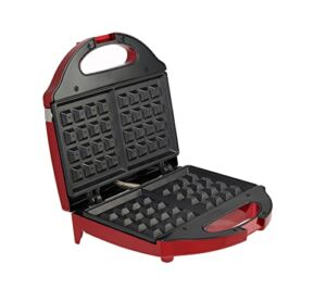 Servappetit Electric Waffle Maker – Non-Stick – Makes 2 Waffles 4 x 5 Inch Each – Red