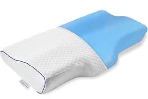Sleepsia Contour Pillow Orthopedic Pillow- with Memory Foam | (24 x 13.5 Inch) Contour Side Sleeper Pillows for Neck and Shoulder Pain | Premium Memory Foam Pillow for Neck Pain Relief – Firm Pillow