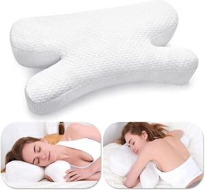 Clieey Side Sleeper Pillow Anti Wrinkle Aging Pillow Gel Shredded Memory Foam for Neck Pain Relief Pillow for Sleeping Side Back Stomach Sleeper Pillows