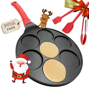 Pancake Griddle Pan- Waffle Maker Pancake Pan Silver Dollar Pancake Maker Round Waffle Irons Pan Pancake Griddle Pan