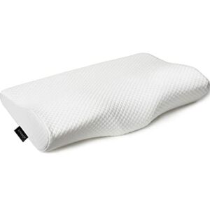 EPABO Contour Memory Foam Pillow Orthopedic Sleeping Pillows, Ergonomic Cervical Pillow for Neck Pain – for Side Sleepers, Back and Stomach Sleepers, Free Pillowcase Included ( Firm & Queen )