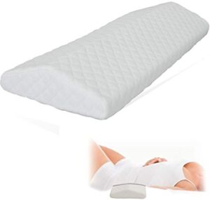 Cooling Gel Lumbar Pillow for Sleeping Memory Foam Thickest 3” Lower Back Pain Relief Support Cushion in Bed Waist Support Cushion Pregnant Woman Hip Knee Spine Alignment Sciatic Nerve Pain Relief