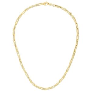 10k SOLID Yellow Gold 4.2mm Lite Paperclip Chain Necklace or Bracelet for Pendants and Charms with Lobster-Claw Clasp (7.5″, 18″, 24 inch)
