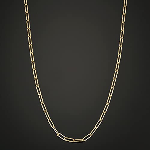 14k Yellow Gold Paperclip Link Chain Necklace (2.5 mm, 16 inch) | The Storepaperoomates Retail Market - Fast Affordable Shopping