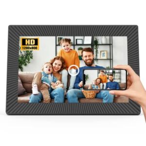 Digital Picture Frame, 10.1 Inch WiFi Digital Picture Frame Share Photos and Videos from Anywhere, Touch Screen Display- Gift for Friends and Family, Black