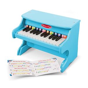 Melissa & Doug Learn-to-Play Piano With 25 Keys and Color-Coded Songbook – Blue – Toy Piano For Baby, Kids Piano Toy, Toddler Piano Toys For Ages 3+