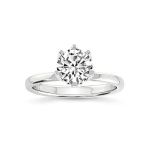 1 Carat | IGI Certified Round Shape Lab Grown Diamond Engagement Ring For Women | 14K Or 18K in White, Yellow Or Rose Gold | Lab Created Blooming Petal Secret Halo Ring | FG-VS1-VS2 Quality Friendly Diamonds Engagement Ring