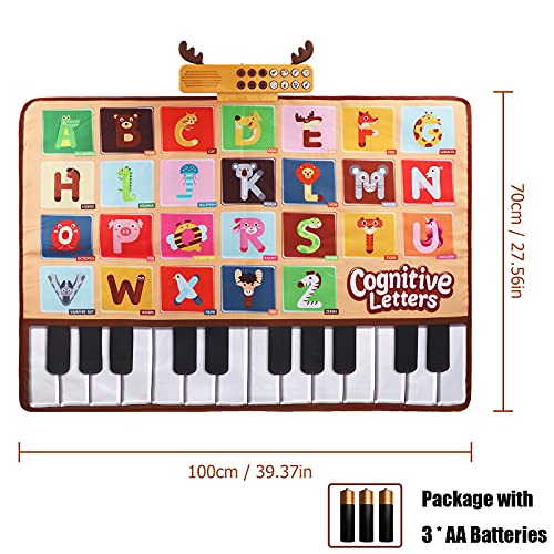 Bluejay Baby Piano Mat Toys, Record Playback Musical Keyboard Mat Learning Toys with 26 Letters, Adjustable Volume Electronic Music Animal Touch Play Mat Toddler Toys Gifts for Boys and Girls | The Storepaperoomates Retail Market - Fast Affordable Shopping