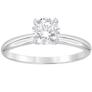 La4ve Diamonds 0.50 Carat Diamond, Prong Set 14K White Gold Lab Grown Diamonds Solitaire Engagement Ring Diamond Quality (J, VS-SI1) Fine Jewelry for Women | Gift Box Included