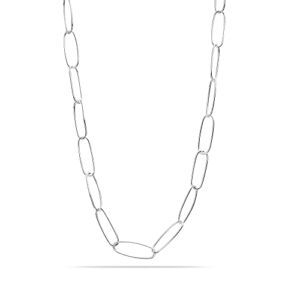 925 Sterling Silver Italian Paperclip Link Chain Necklace for Women 18 Inches