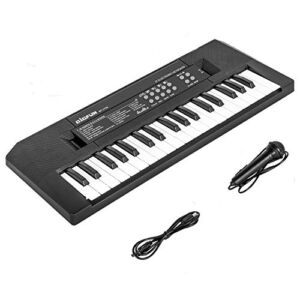 37 Key Piano for Kids Music Keyboard Piano with Microphone Electronic Piano Keyboard for Kids Musical Learning Toys for 3 4 5 6 Year Old Boys Girls Birthday Gifts Age 3-5 (Black)