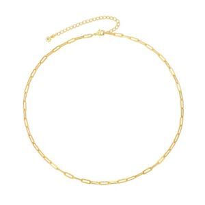 INNMIURRA 18K Gold plated Paperclip Choker Necklace for Women Hypoallergenic Dainty Gold Chain Delicate Jewelry Christmas Gifts for Women Teen Girls Trendy