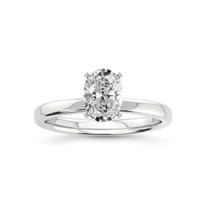 1 Carat | IGI Certified Oval Shape Lab Grown Diamond Engagement Ring For Women | 14K Or 18K in White, Yellow Or Rose Gold | Lab Created Four-Prong Solitaire Diamond Engagement Ring | FG-VS1-VS2 Quality Friendly Diamonds Engagement Ring