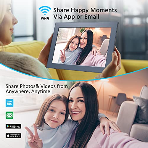 FULLJA 10 inch WIFI Digital Picture Frame Touch Screen IPS HD Display, Smart Digital Photo Frame, 16GB Storage, Auto-Rotate, Motion Sensor, Share Photos and Videos via iOS or Android App, Email, Cloud | The Storepaperoomates Retail Market - Fast Affordable Shopping