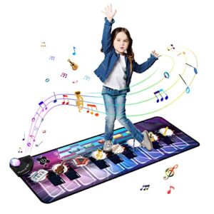 M SANMERSEN Piano Mat for Toddlers, 43.3″ x 14.4″ Piano Mat for Kids Early Leaning Toddler Toys with 28 Music Sounds/ 5 Functional Modes First Birthday Gifts for Girls Boys