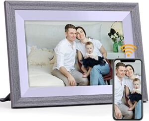 Loamars Smart Digital Picture Frame WiFi: 10.1 Inch HD 1280×800 IPS Touch Screen Display 16GB Storage SD Slot Auto-Rotate Share Photos and Videos with Family and Friends from APP/Network Cloud