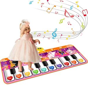 Kids Musical Piano Mats,47.24×15.75 inch Soft Baby Early Education Portable Dance Music Piano Keyboard Carpet Musical Touch Play Game Toy Gifts for 1 2 3 4 5 Year Kids Toddlers Girls Boys