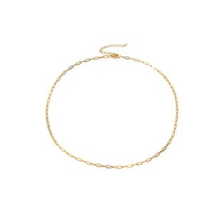 Biiouie Paperclip Chain Necklace 18K Gold Plated Necklace for Women Girls Long Paperclip Link Chain Necklace Cute Gold Chain Jewelry Gifts, Paperclip-Chain