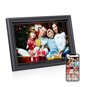 10.1 Inch Smart WiFi Digital Photo Frame,1280×800 IPS HD Touch Screen,Auto-Rotate,Digital Photo Frame with 16GB Storage, Send Photos or Videos via Frameo App from Anywhere, LNMBBS,Grey