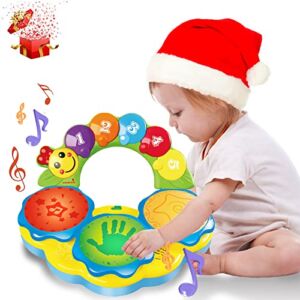 Musical Drum Piano Baby Toys 6 to 12 Months Baby Toys 12 to 18 Months Infant Toys Early Education Music/Lights/Funny Sounds Christmas Birthday Gifts Toys for 1 2 3 4 Year Old Boys