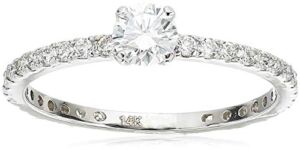 IGI Certified Lab Grown Diamond Solitaire Plus Engagement Ring 14k White Gold(1/2 CT.TW, I-J Color, SI1-SI2 Clarity)