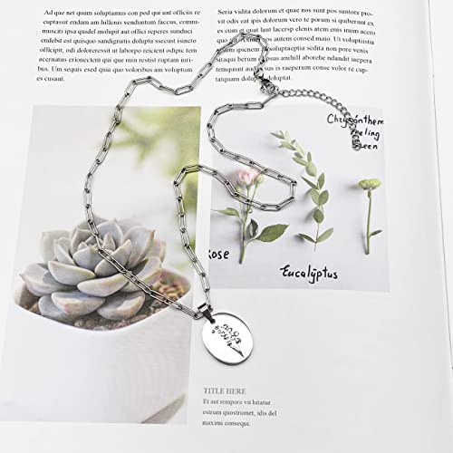 JJTZX Dainty Layered Birth Flower Necklace Oval Birth Month Flower Pendant Paperclip Chain Toggle Clasp Choker Necklaces for Women (May-Lily) | The Storepaperoomates Retail Market - Fast Affordable Shopping