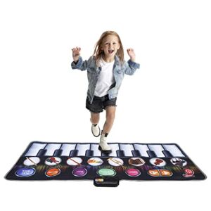 Dancing Piano Mat for Kids 3 & Up – Floor Piano Mat for Kids Ages 5-9, Floor Mat Piano Step Mat for Boys & Girls – Includes 10 Musical Keys, 8 Musical Instruments – Extra Large Musical Mat 58″X23.5″