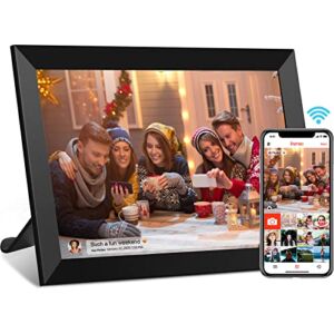 FRAMEO Digital Photo Frame, 10.1 Inch WiFi Digital Picture Frame with IPS Touch Screen, 16GB Storage, Easy to Share Photos or Videos via FRAMEO APP Auto-Rotate Black…