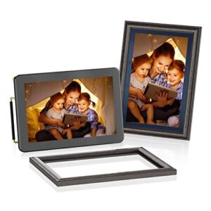 Digital Photo Frame Frameo WiFi 10.1 inch 『Wood』 IPS HD Touch Screen Electronic Digital Picture Frame, 16GB Storage, Multi-User Sharing, Auto-Rotate, Share Photos and Videos via App at Anywhere