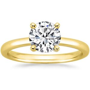 14K Yellow Gold 1.5 Carat Lab Grown 4 Prong Solitaire Round Cut Diamond Engagement Ring (1.5 Ct,H-I Color VS1-VS2 Clarity)