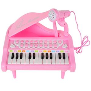 Honor-Y Piano Keyboard Toy for Kids, 3-6 Year Old Babies First Birthday Gift, 24 Keys Multifunctional Musical Educational Toy Piano for Toddler Boys Girls (Pink)