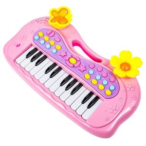 Kidplokio Pink Keyboard Piano Toy Music Player with Lights and Sounds, Girls Ages 3+