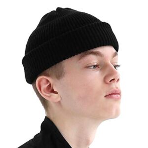 UNDERCONTROL Winter Fisherman Beanie Free Size Men Women – Unisex Stylish Plain Skull Hat Watch Cap (Black)
