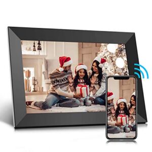 JMPOW Digital Photo Frame WiFi 8 Inch, Smart Picture IPS Touch Screen with 16GB Storage Auto-Rotate, Share Photos or Videos via Free Frameo APP from Anywhere, Black