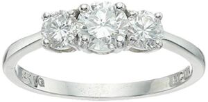IGI Certified Lab Grown Diamond Anniversary Ring in 14k White Gold (3/4 CT.TW., I-J Color, SI1-SI2 Clarity), Size 6