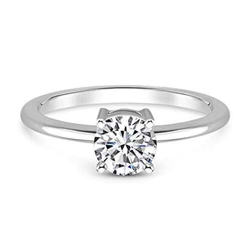 1/3 Carat | 14K White Gold | IGI Certified Lab Grown Soliatire Diamond Ring Prong Setting | Brilliant-Cut Round Shape Diamond | GH-SI1-SI2 Quality Friendly Diamonds | The Storepaperoomates Retail Market - Fast Affordable Shopping