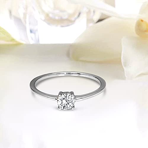 1/3 Carat | 14K White Gold | IGI Certified Lab Grown Soliatire Diamond Ring Prong Setting | Brilliant-Cut Round Shape Diamond | GH-SI1-SI2 Quality Friendly Diamonds | The Storepaperoomates Retail Market - Fast Affordable Shopping